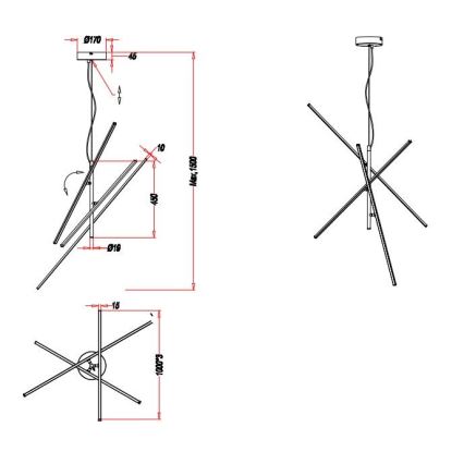 Trio - LED Dimmable κρεμαστό φωτιστικό οροφής TIRIAC 3xLED/8,5W/230V λευκό