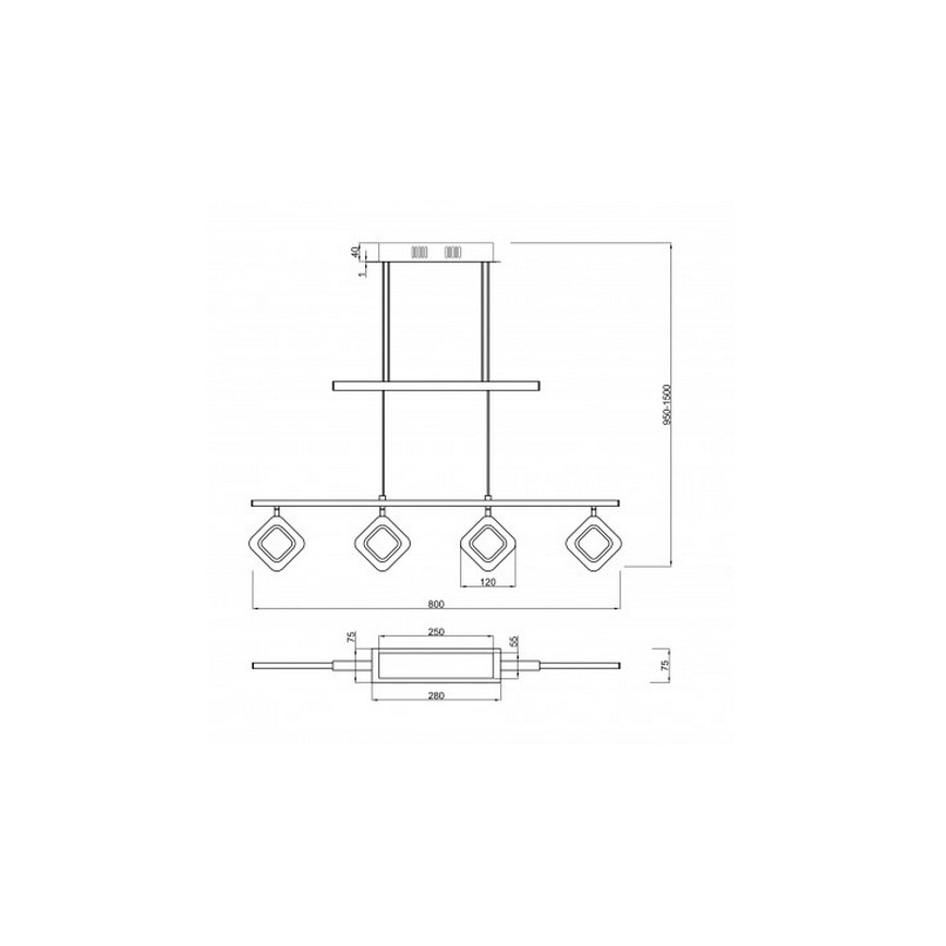 Trio - LED Πολύφωτο ράγα PARADOX 4xLED/4,3W/230V