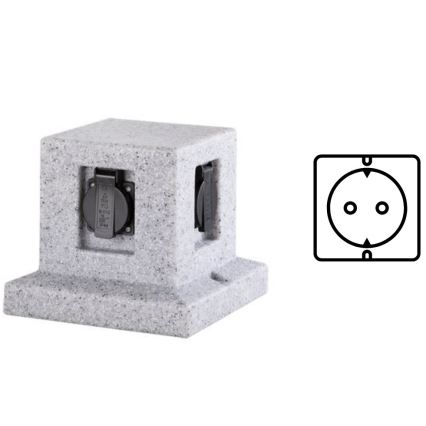 Trio - Πρίζα κήπου με χρονοδιακόπτη 4Z SCHUKO 230V IP44