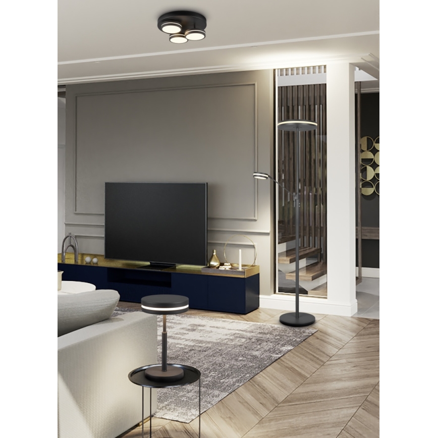 Trio - Ρυθμιζόμενο φωτιστικό οροφής LED FRANKLIN 3xLED/8,5W/230V 3000K Ø 35 cm μαύρο