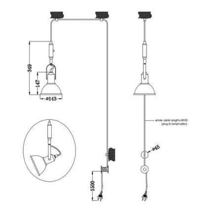 Trio - Κρεμαστό φωτιστικό οροφής CARLOTTA 1xE14/28W/230V