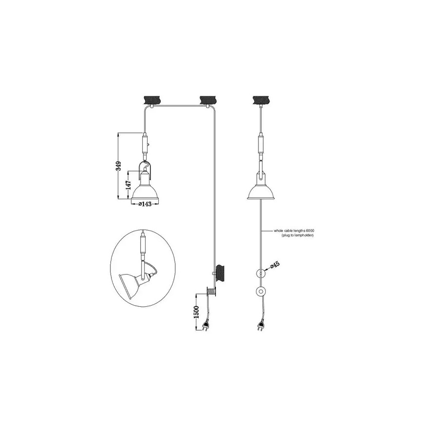 Trio - Κρεμαστό φωτιστικό οροφής CARLOTTA 1xE14/28W/230V