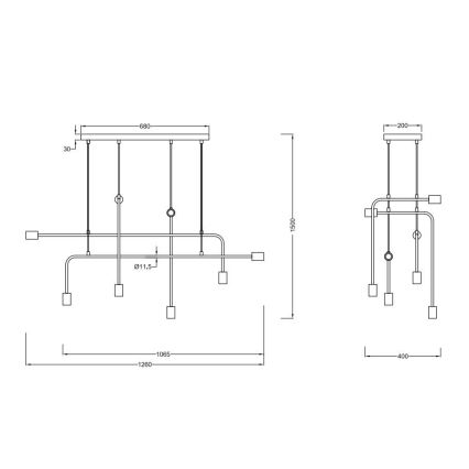 Trio - Κρεμαστό φωτιστικό οροφής CONNOR 8xE27/10W/230V