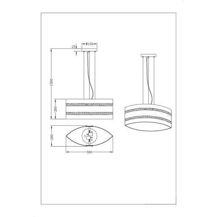 Trio -Κρεμαστό φωτιστικό οροφής NIKOSIA 2xE27/40W/230V χρυσό