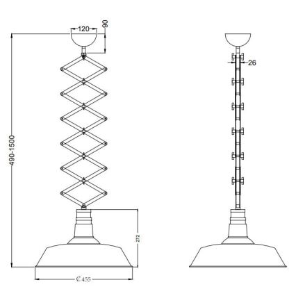 Trio - Κρεμαστό φωτιστικό οροφής Pull -Down DETROIT 1xE27/42W/230V