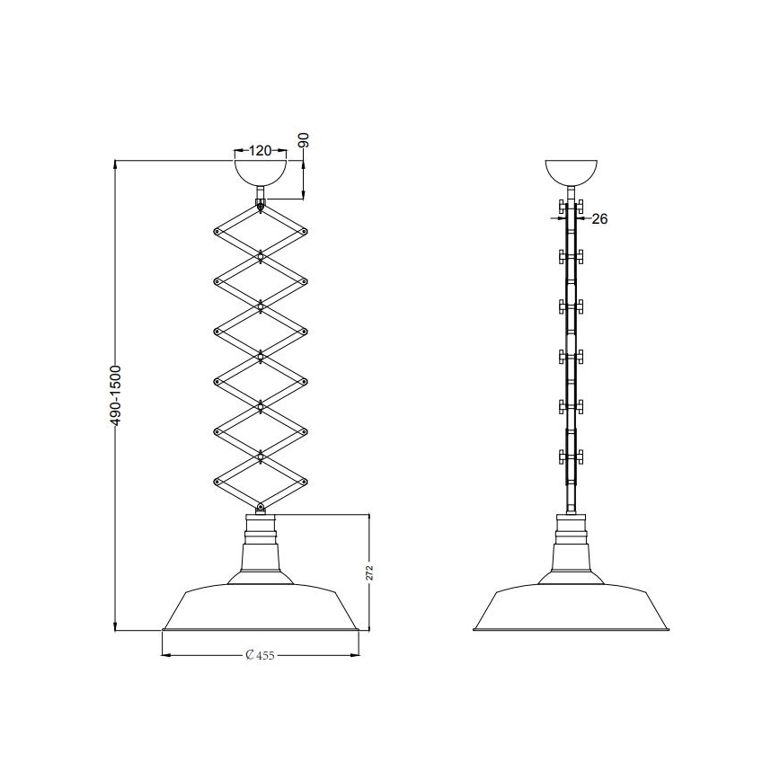 Trio - Κρεμαστό φωτιστικό οροφής Pull -Down DETROIT 1xE27/42W/230V