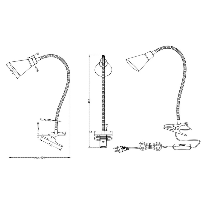 Trio - Λάμπα LED με κλιπ PRETO LED/4,1W/230V