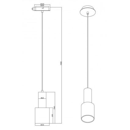 Trio - Μονόφωτο κρεμαστό φωτιστικό WAILER 1xGU10/5W/230V γκρι