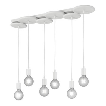 Trio - Πολύφωτο κρεμαστό DISCUS 6xE27/28W/230V λευκό