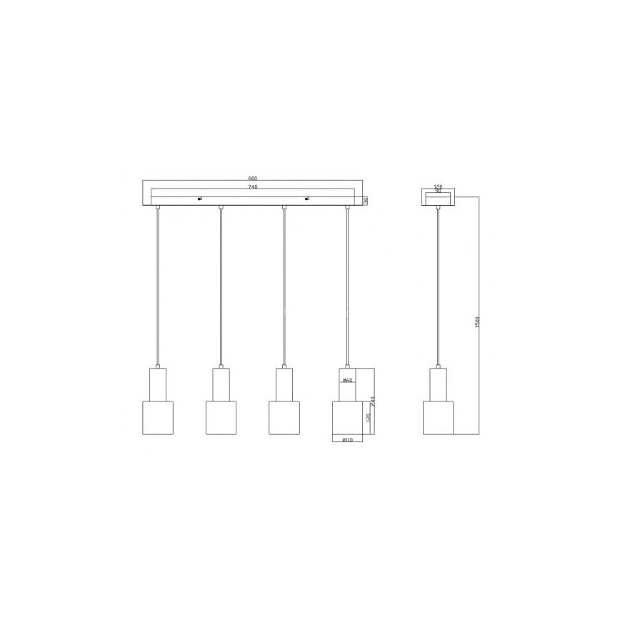 Trio - Πολύφωτο κρεμαστό WAILER 4xGU10/5W/230V γκρι