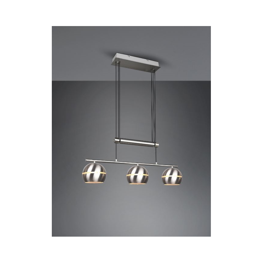 Trio - Πολύφωτο με συρματόσχοινο FLETCHER 3xE14/40W/230V ματ χρώμιο