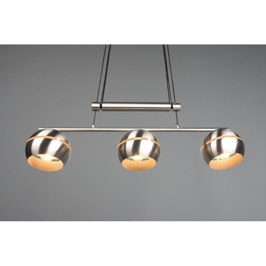 Trio - Πολύφωτο με συρματόσχοινο FLETCHER 3xE14/40W/230V ματ χρώμιο