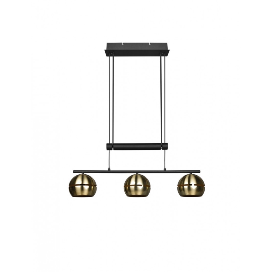 Trio - Πολύφωτο με συρματόσχοινο FLETCHER 3xE14/40W/230V ορείχαλκος