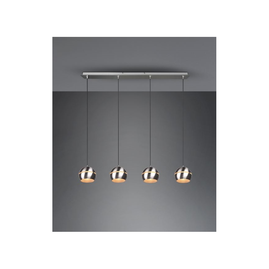 Trio - Πολύφωτο με συρματόσχοινο FLETCHER 4xE14/40W/230V ματ χρώμιο