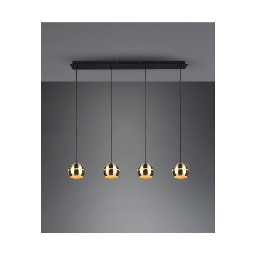 Trio - Πολύφωτο με συρματόσχοινο FLETCHER 4xE14/40W/230V ορείχαλκος