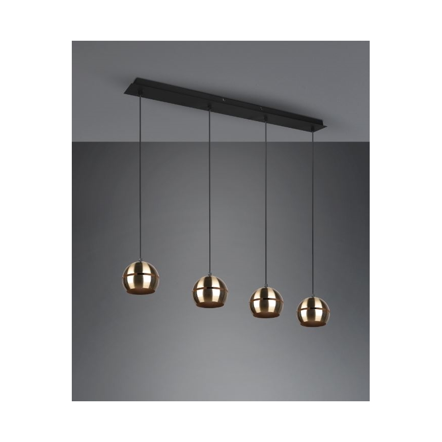 Trio - Πολύφωτο με συρματόσχοινο FLETCHER 4xE14/40W/230V ορείχαλκος