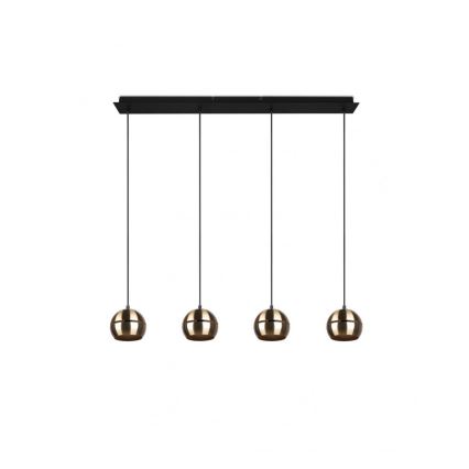 Trio - Πολύφωτο με συρματόσχοινο FLETCHER 4xE14/40W/230V ορείχαλκος