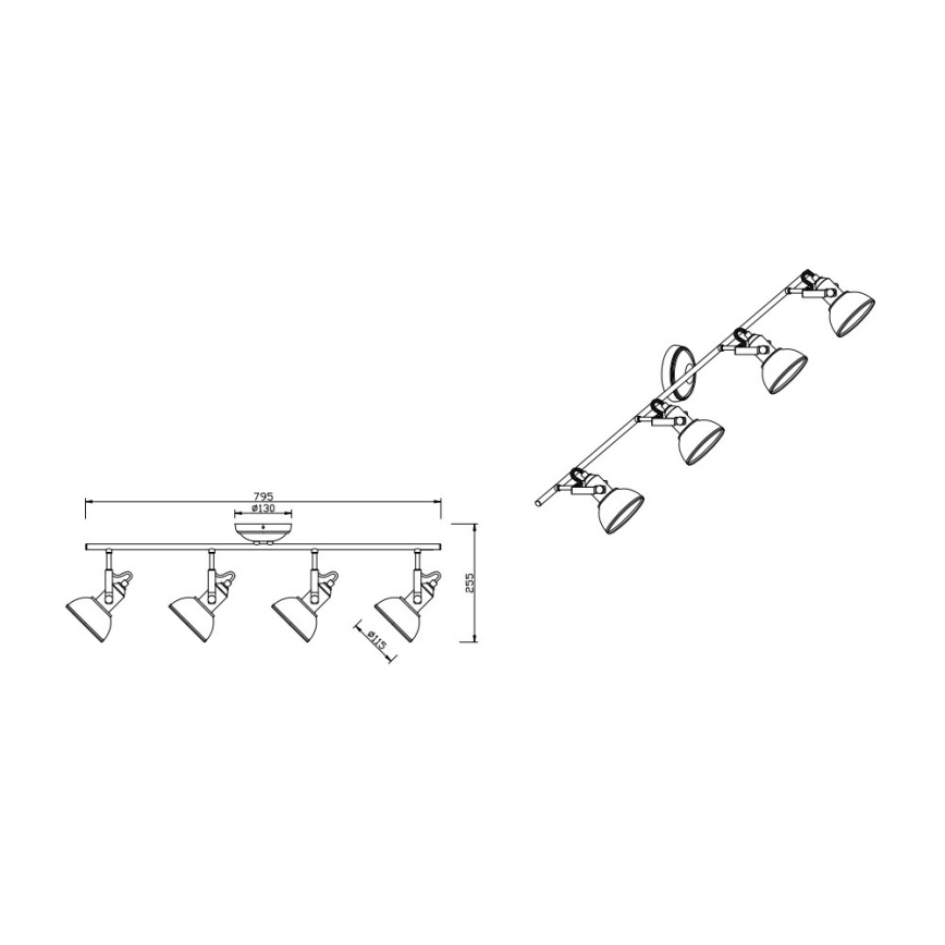Trio - Φωτιστικό σποτ GINA 4xE14/40W/230V λευκό