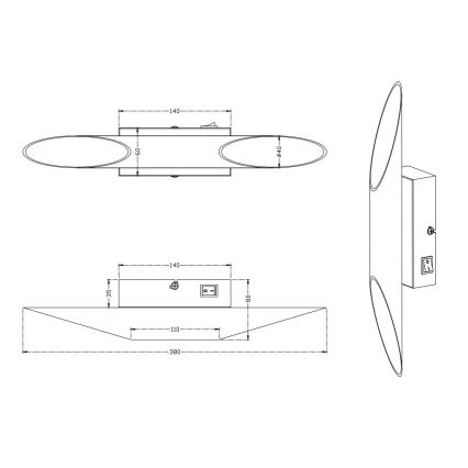 Trio - Φωτιστικό τοίχου LED BOLERO 2xLED/3,1W/230V CRI 90 ματ χρώμιο