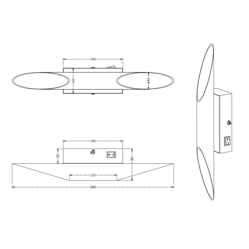 Trio - Φωτιστικό τοίχου LED BOLERO 2xLED/3,1W/230V CRI 90 ματ χρώμιο