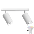 TURYN LED RGBW Ρυθμιζόμενο φωτιστικό τοίχου μπάνιου 2xGU10/6,5W/230V 2700-6500K Wi-Fi IP44 λευκό