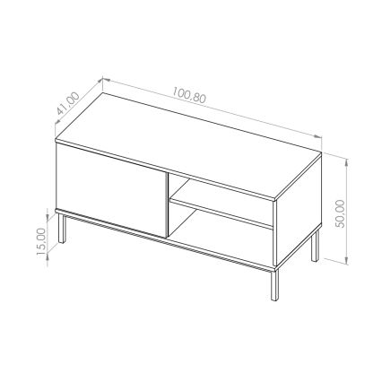 TV table ERISTI 50x100,8 cm λευκό