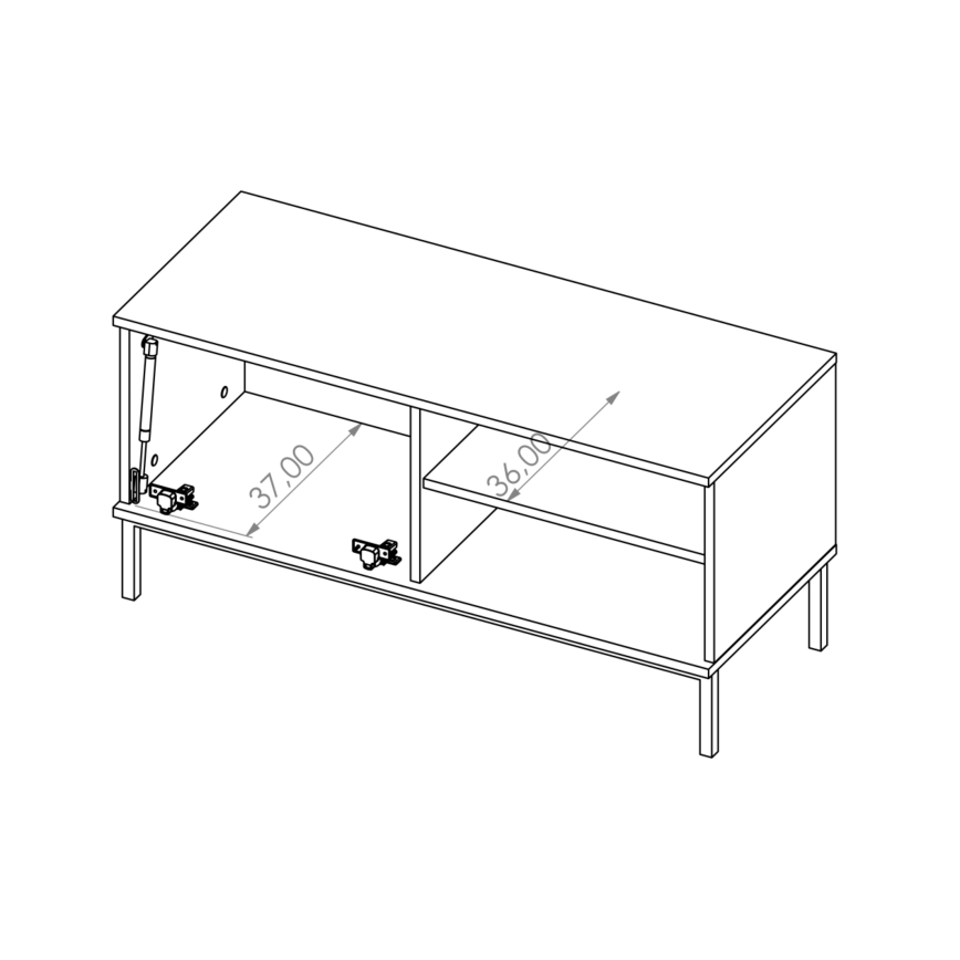 TV table ERISTI 50x100,8 cm λευκό