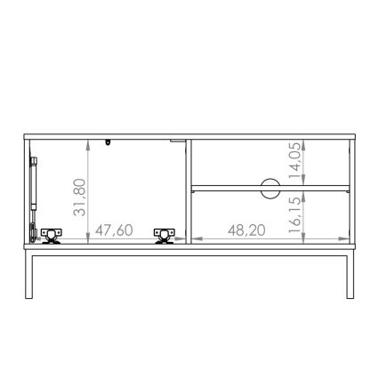 TV table ERISTI 50x100,8 cm λευκό