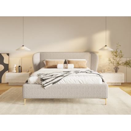 Tvrda postelja χωρίς στρώμα DALIA 160x200 cm γκρι