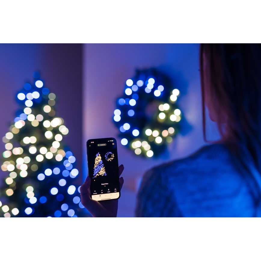 Twinkly - LED RGB Dimming Χριστουγεννιάτικο στεφάνι 50xLED διάμετρος 60 cm Wi-Fi