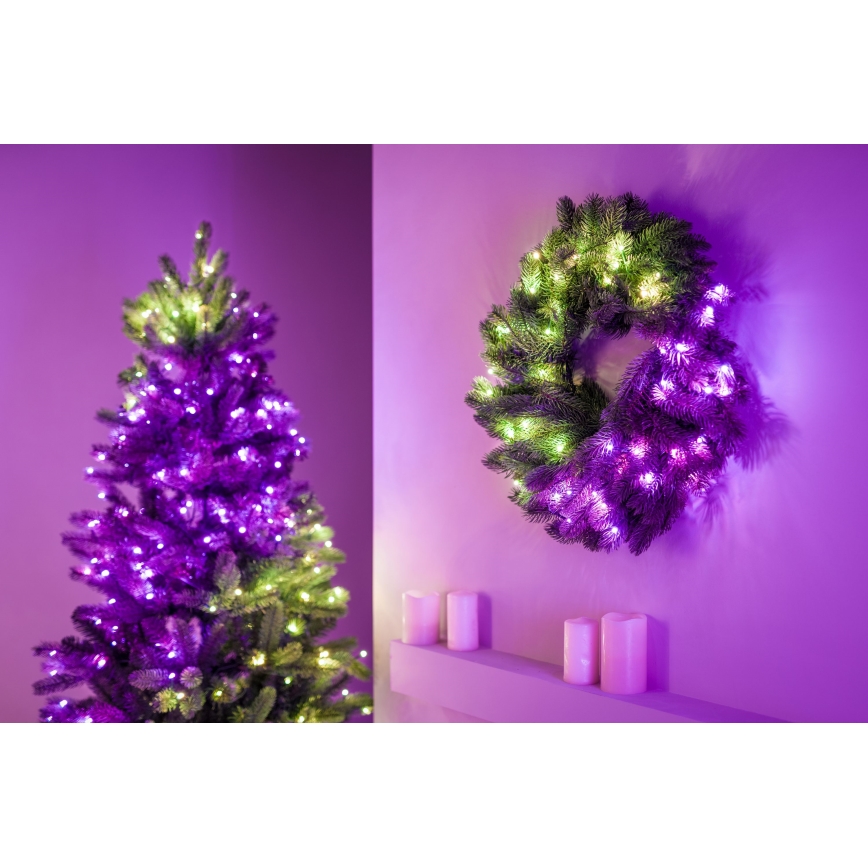 Twinkly - LED RGB Dimming Χριστουγεννιάτικο στεφάνι 50xLED διάμετρος 60 cm Wi-Fi