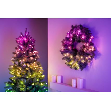 Twinkly - LED RGB Dimming Χριστουγεννιάτικο στεφάνι 50xLED διάμετρος 60 cm Wi-Fi