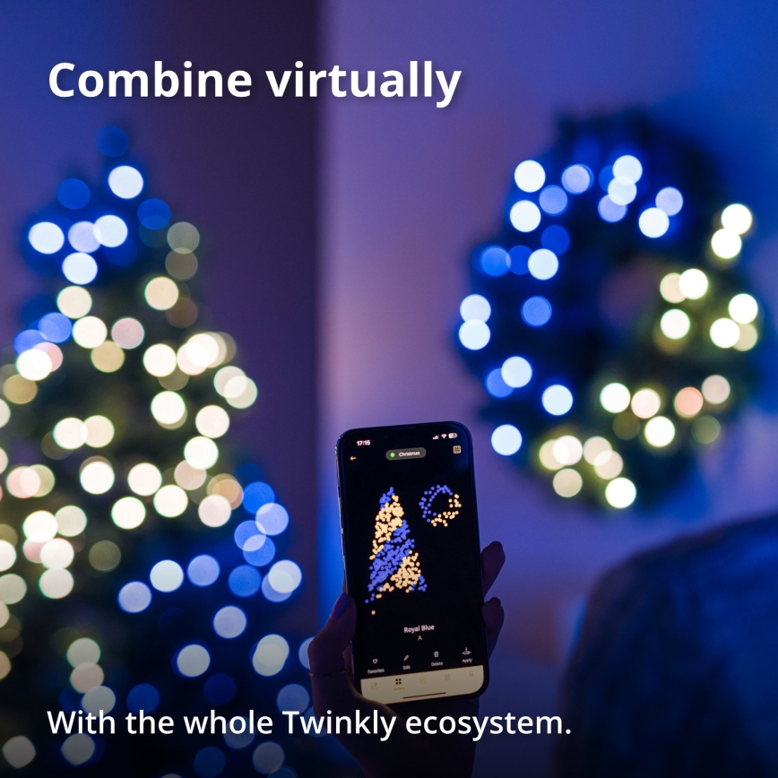 Twinkly - LED RGB Dimming Χριστουγεννιάτικο στεφάνι 50xLED διάμετρος 60 cm Wi-Fi