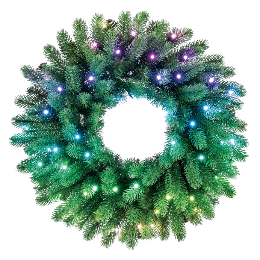 Twinkly - LED RGB Dimming Χριστουγεννιάτικο στεφάνι 50xLED διάμετρος 60 cm Wi-Fi