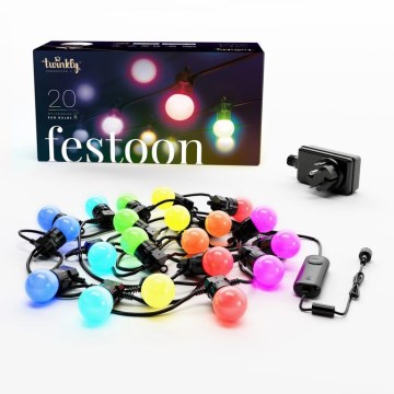Twinkly - LED RGB Dimming Εξωτερικού χώρου διακοσμητικά λαμπάκια FESTOON 20xLED 14m IP44 Wi-Fi