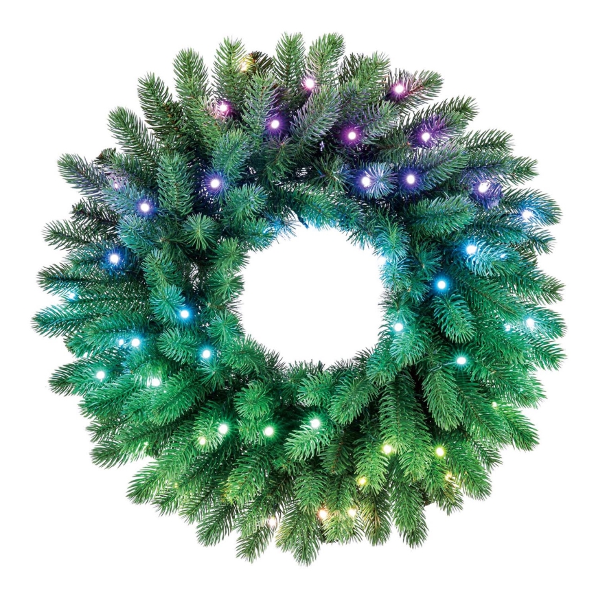 Twinkly - LED RGB Dimming Χριστουγεννιάτικο στεφάνι PRE-LIT WREATH 50xLED διάμετρος 61cm Wi-Fi