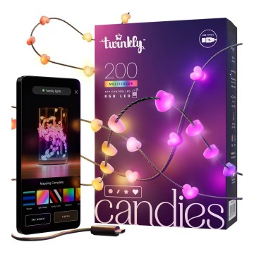 Twinkly - LED RGB ρυθμιζόμενη χριστουγεννιάτικη γιρλάντα CANDIES 200xLED 14 m USB Wi-Fi