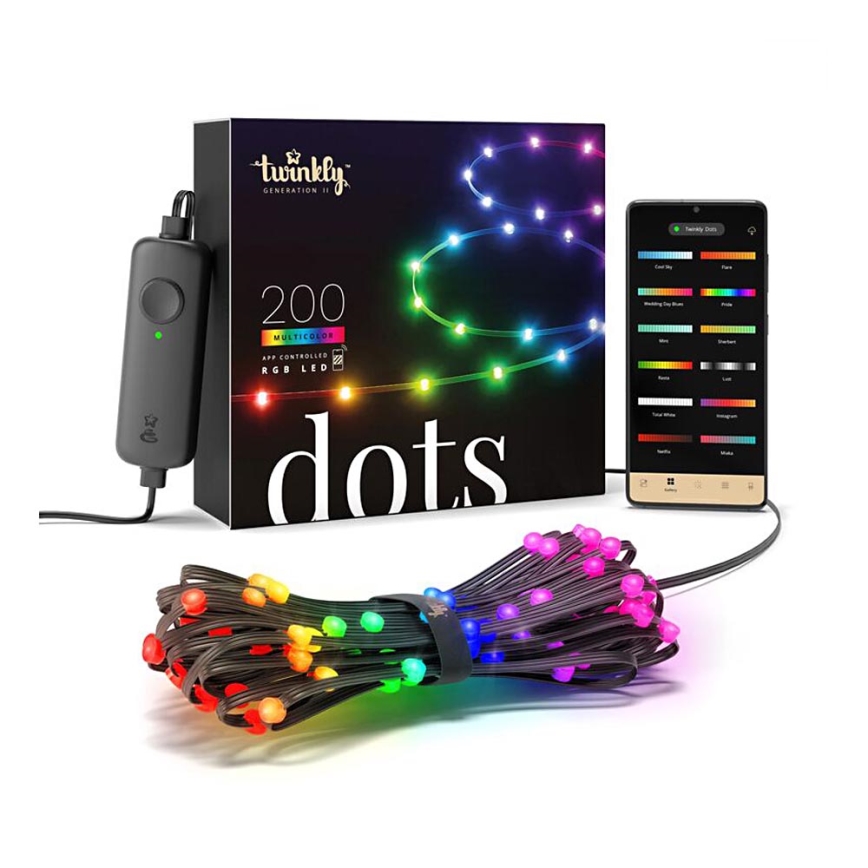 Twinkly - LED RGB Εξωτερικού χώρου dimming ταινία DOTS 200xLED 10 m IP44 WiFi