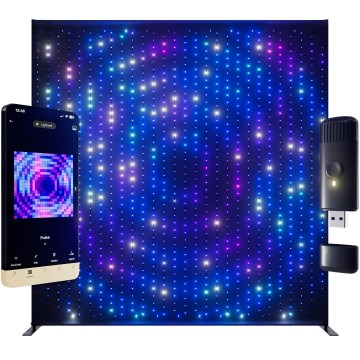 Twinkly - LED RGBW Ρυθμιζόμενο εξωτερικό χριστουγεννιάτικο σκηνικό LIGHTWALL 1120xLED 2,6x2,7 μ IP44 Wi-Fi + Music Dongle