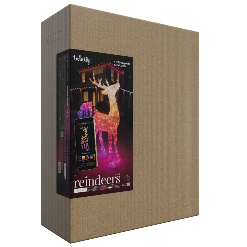 Twinkly - LED RGBW Dimming τάρανδος εξωτερικού χώρου REINGEERS 240xLED IP44 Wi-Fi