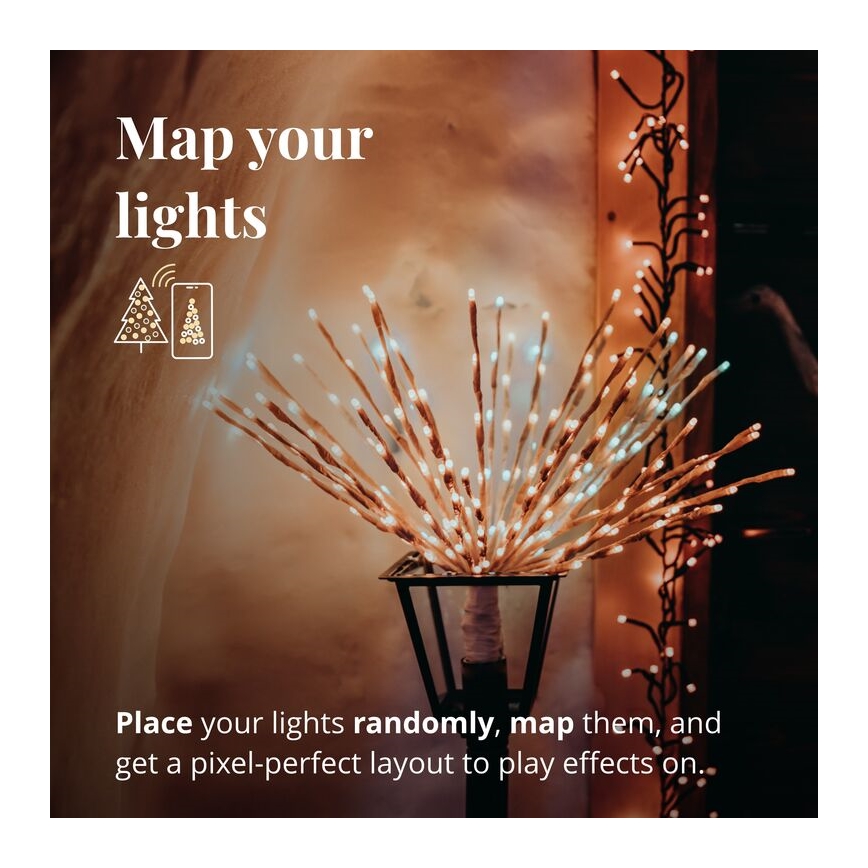 Twinkly - LED RGB Dimming Εξωτερικού χώρου poinsettia SPRITZER 200xLED IP44 Wi-Fi