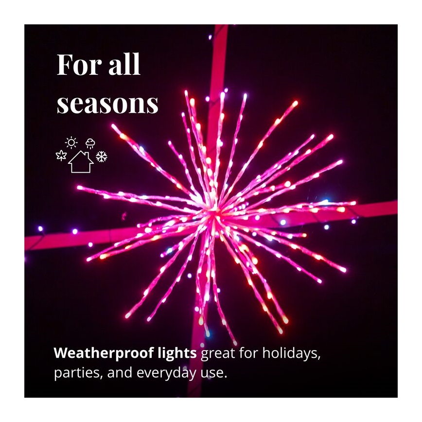 Twinkly - LED RGB Dimming Εξωτερικού χώρου poinsettia SPRITZER 200xLED IP44 Wi-Fi