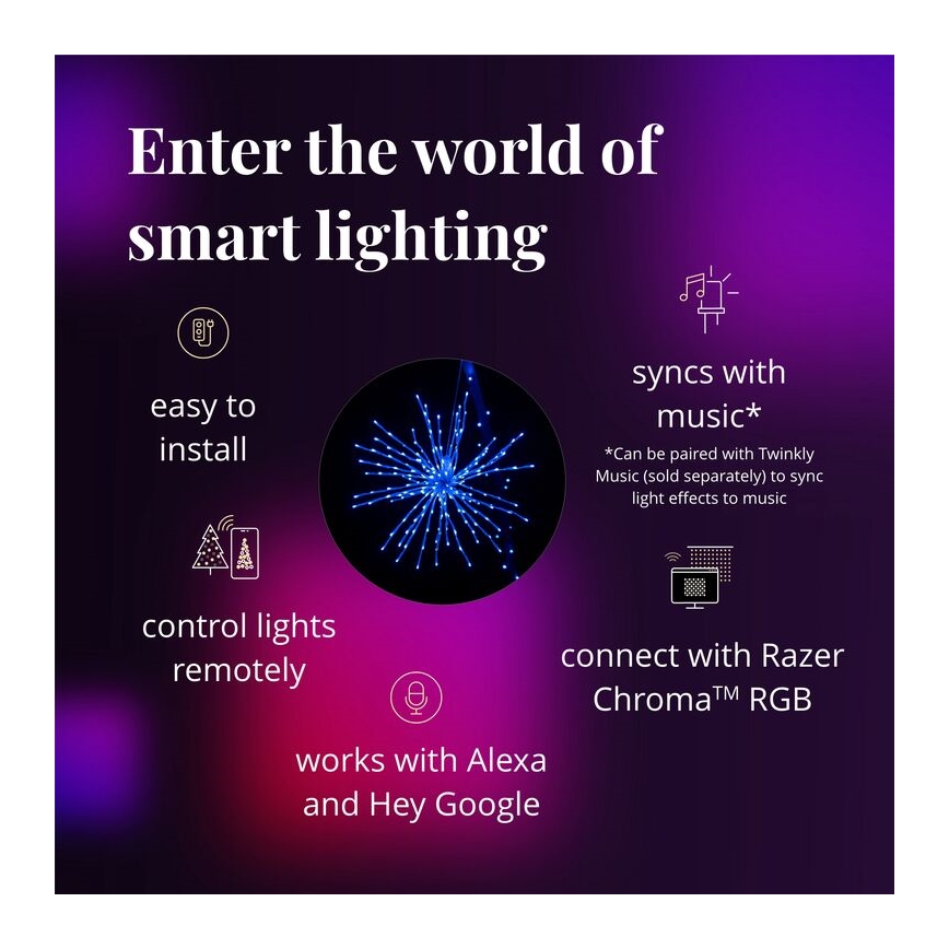 Twinkly - LED RGB Dimming Εξωτερικού χώρου poinsettia SPRITZER 200xLED IP44 Wi-Fi