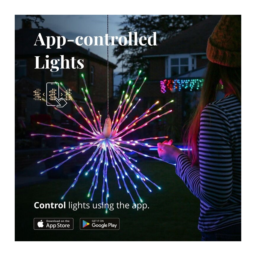 Twinkly - LED RGB Dimming Εξωτερικού χώρου poinsettia SPRITZER 200xLED IP44 Wi-Fi