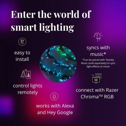 Twinkly -  LED RGBW  Χριστουγεννιάτικα Λαμπάκια κουρτίνα ντιμαριζόμενα Εξωτερικού χώρου CLUSTER 400xLED 9,5m IP44 Wi-Fi