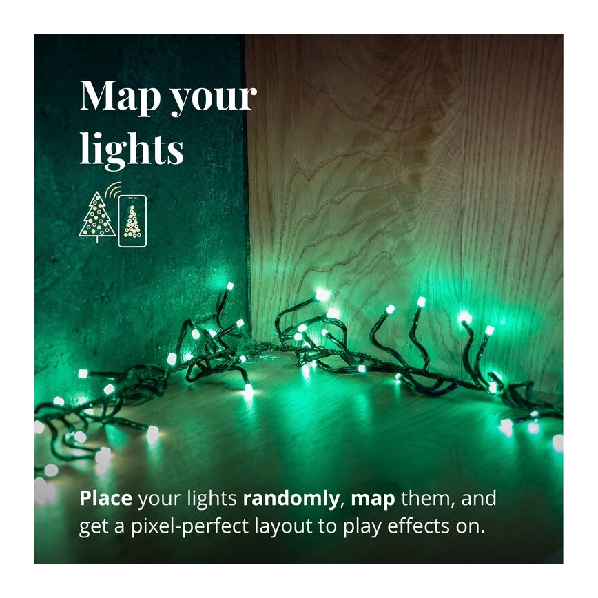 Twinkly -  LED RGBW  Χριστουγεννιάτικα Λαμπάκια κουρτίνα ντιμαριζόμενα Εξωτερικού χώρου CLUSTER 400xLED 9,5m IP44 Wi-Fi