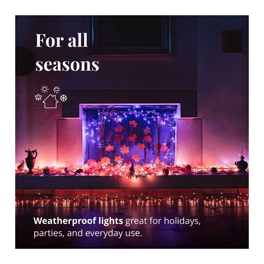 Twinkly -  LED RGBW  Χριστουγεννιάτικα Λαμπάκια κουρτίνα ντιμαριζόμενα Εξωτερικού χώρου CLUSTER 400xLED 9,5m IP44 Wi-Fi