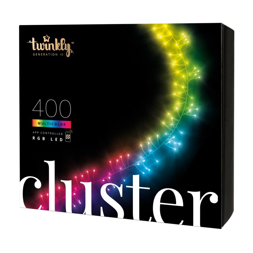 Twinkly - LED RGB Dimming Εξωτερικού χώρου Χριστουγεννιάτικη φωτεινή αλυσίδα CLUSTER 400xLED 9,5m IP44 Wi-Fi