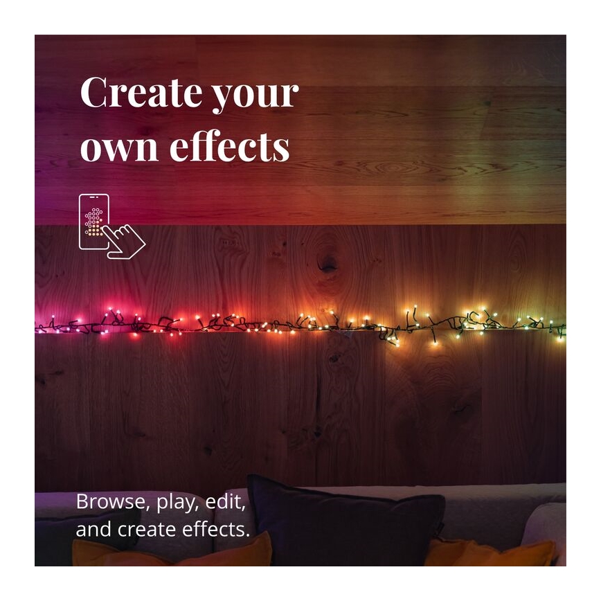 Twinkly - LED RGB Dimming Εξωτερικού χώρου Χριστουγεννιάτικη φωτεινή αλυσίδα CLUSTER 400xLED 9,5m IP44 Wi-Fi