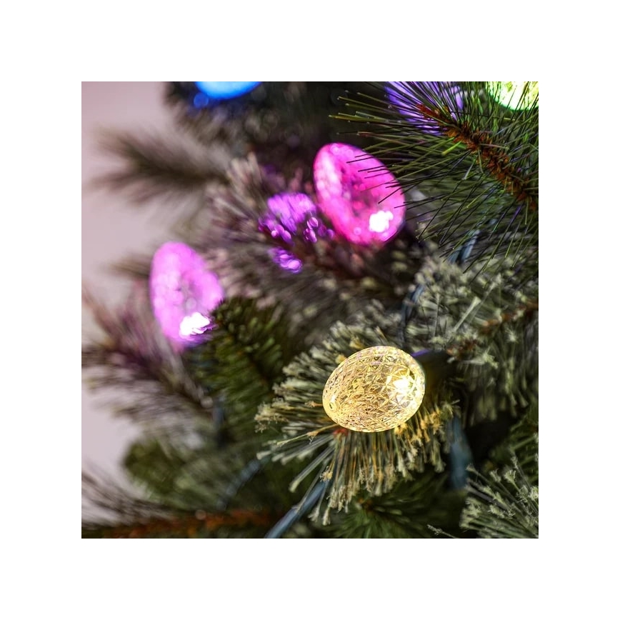 Twinkly - LED RGB Dimming Εξωτερικού χώρου Χριστουγεννιάτικη φωτεινή αλυσίδα FACETED 80xLED 26,5 m IP44 Wi-Fi